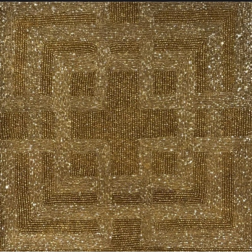 Z Gallerie Gold Beaded Table Runner